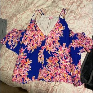 Lilly Pulitzer cold shoulder top